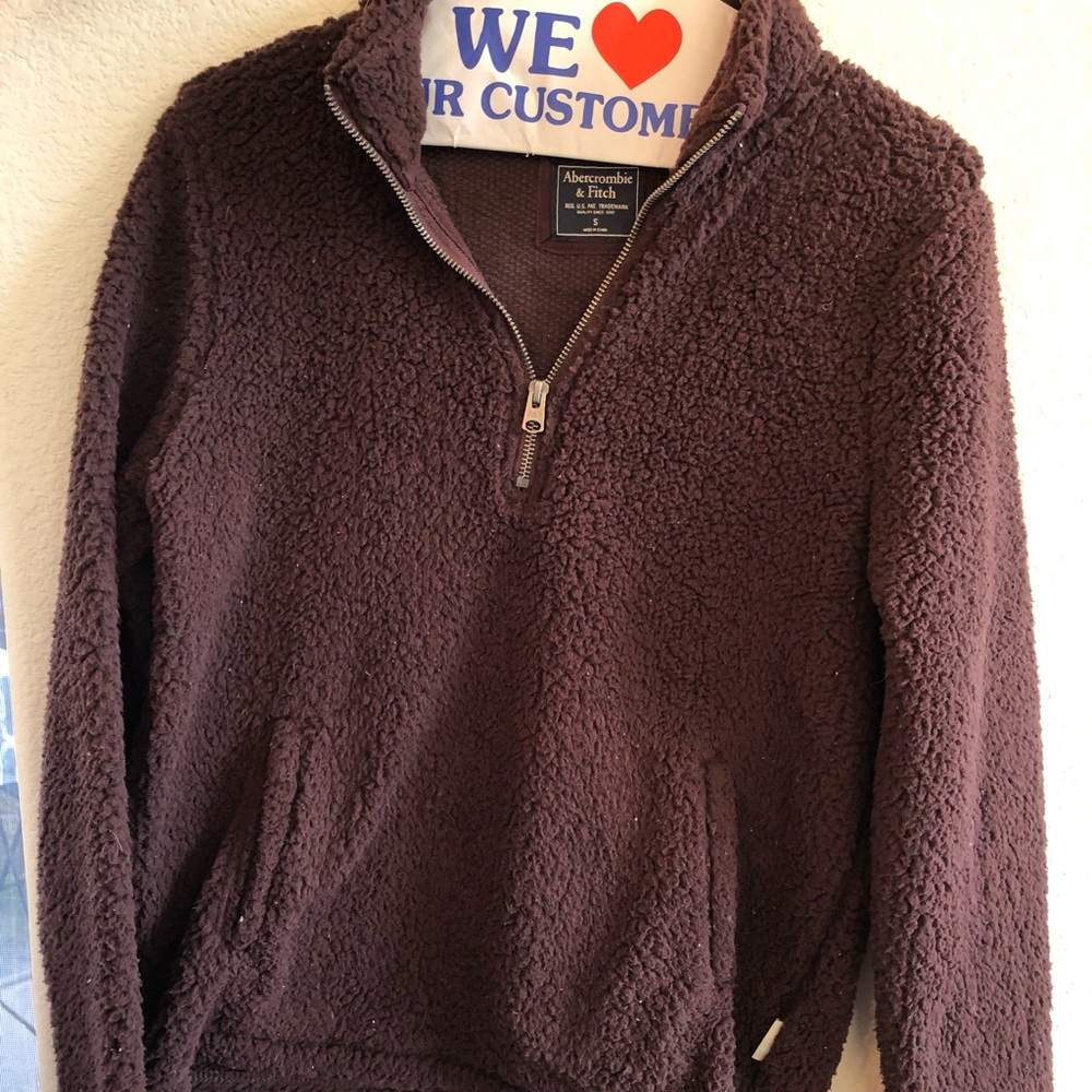 fuzzy quarter zip jacket